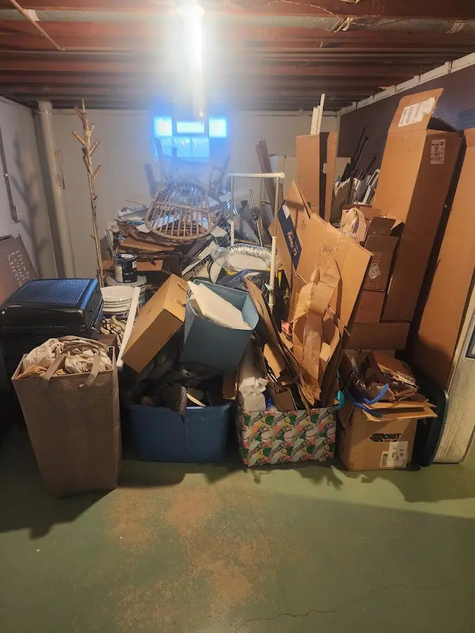 Roll-off dumpster container at job site for 20 Yard Dumpster Rental in Pleasant Hills